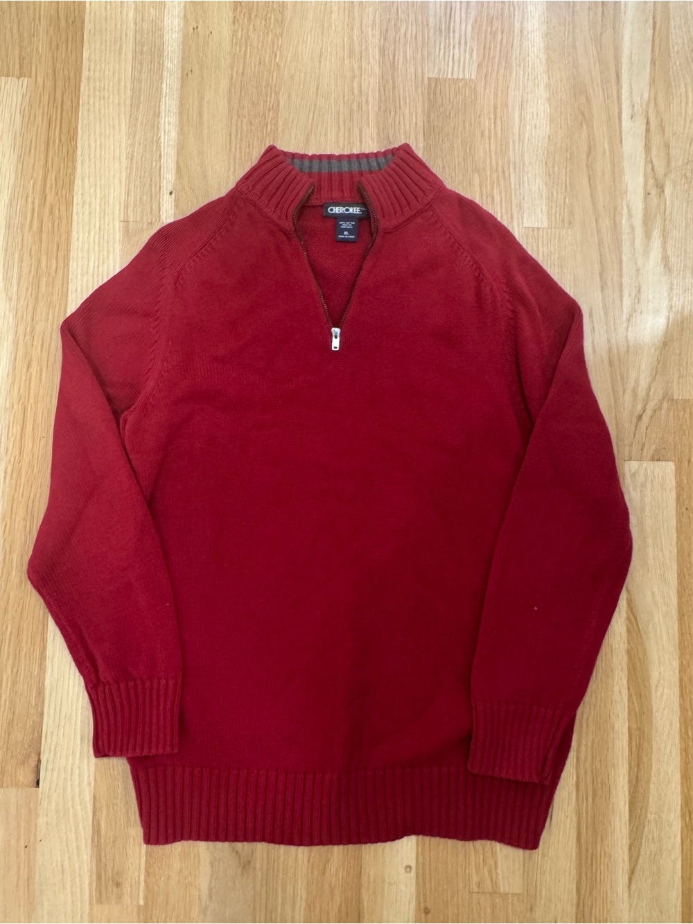 Cherokee Men's Red Quarter-Zip Sweater